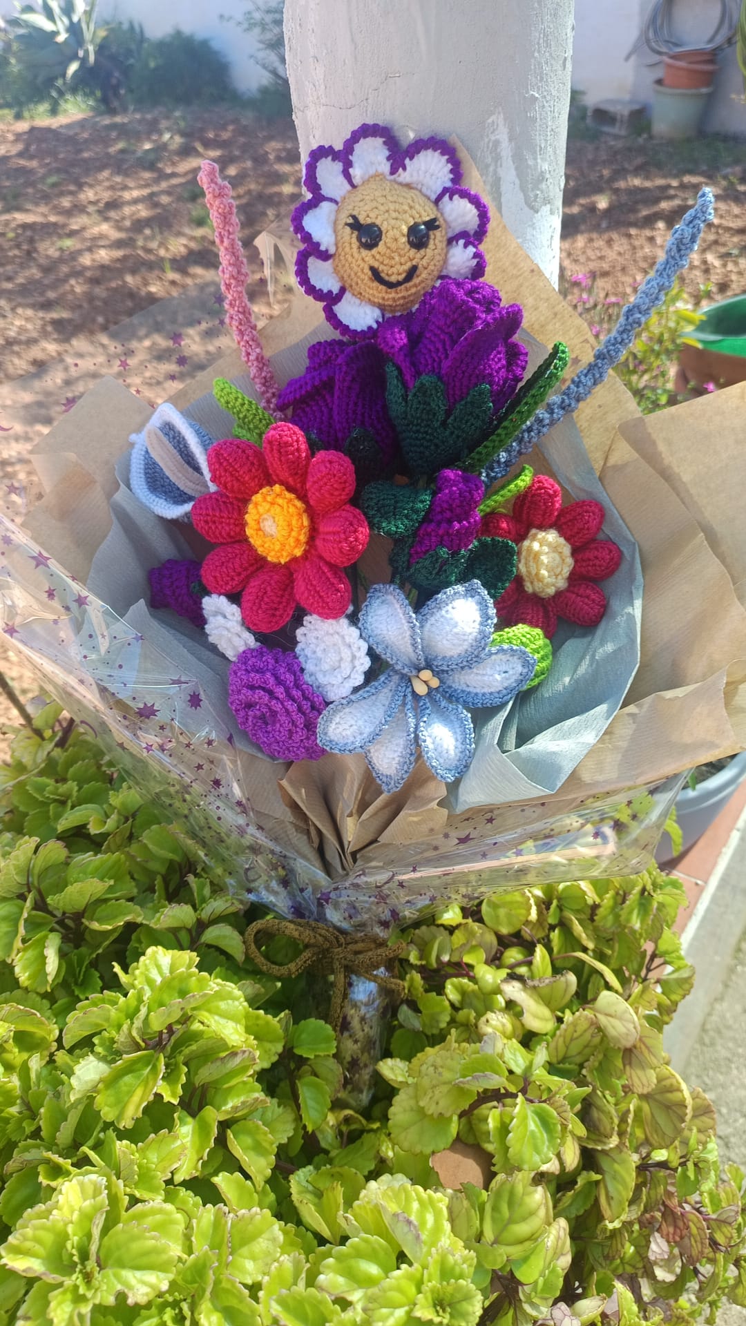 Piruleta y flor de regalo artesanal